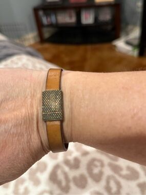 Leather Wrap Bracelet with Antique Brass Accent